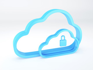 Poster - Cloud security concept. isolated white