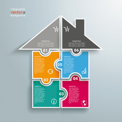 Wall Mural - Colored House Puzzle Spheres Infographic