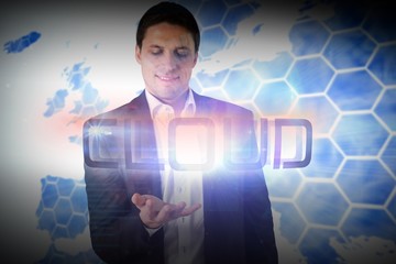 Aufkleber - Businessman presenting the word cloud