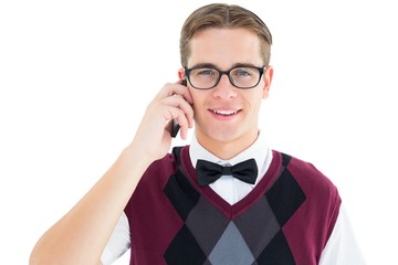 Poster - Geeky hipster talking on the phone