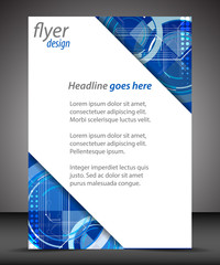 Poster - Business A4 booklet cover with technological pattern