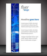 Poster - Business A4 booklet cover with technological pattern