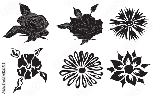 zestaw-czarny-kwiat-liscie