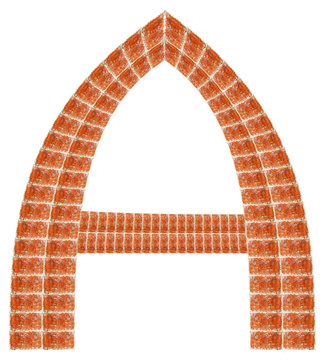 Alphabet made of red brick, Letter A