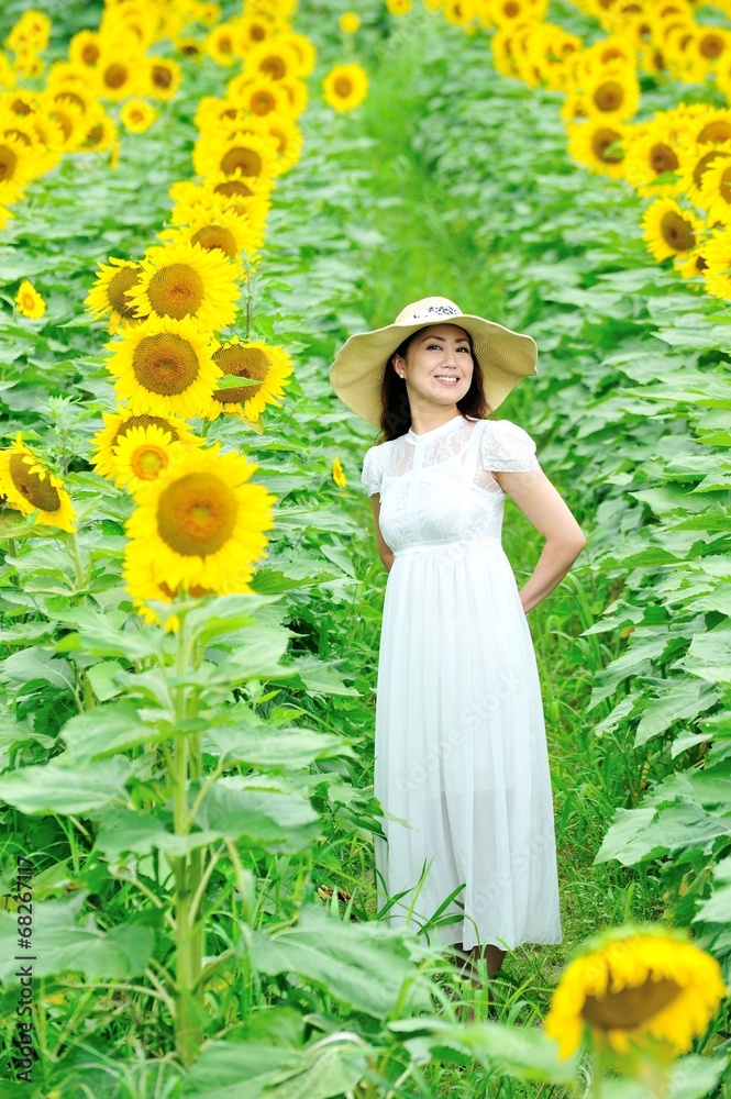 カネコイサオ ひまわり 花柄 麦わら帽子 ピンタック ピコフリル  
