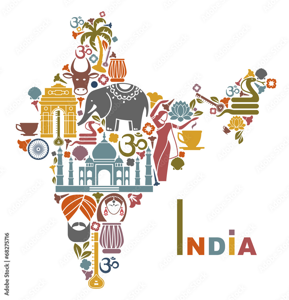 Map of India - obrazy, fototapety, plakaty 