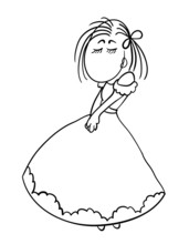 Shy girl cartoon image | Public domain vectors