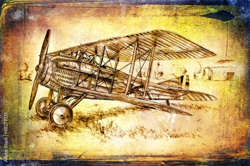Naklejka dekoracyjna old classic plane