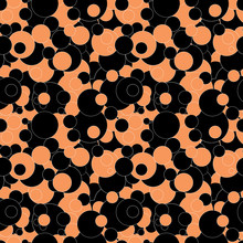 Abstract Simple Black Brown Circles Seamless Pattern