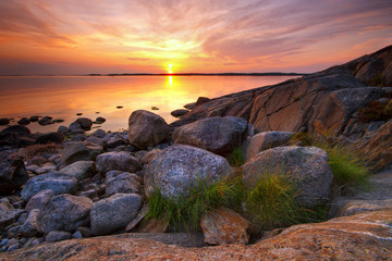 Summer evening seascape in Porkkala, Finland