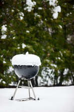 Barbeque Grill Covered With Snow
