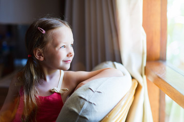 adorable little girl at home