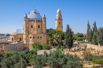 Wall Mural - Dormition Abbey in Jerusalem, Israel.