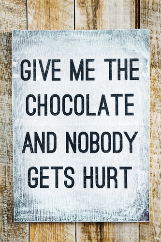 Fotomural motivational wooden sign on rustic palette Chocolate