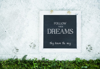 Wall Mural - rustic chalkboard decoration with inspirational quote