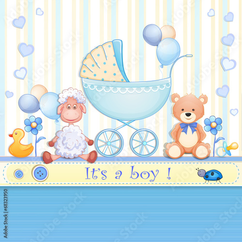 Naklejka dekoracyjna Baby shower card