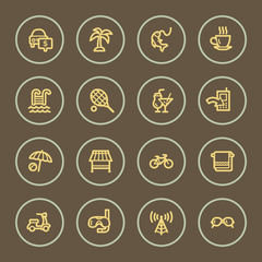 Wall Mural - Vacation web icons set, coffee series