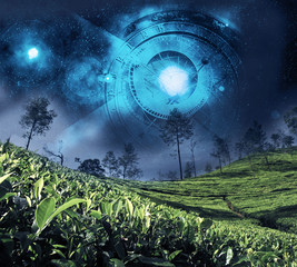 Wall Mural - astrology zodiac on the night sky