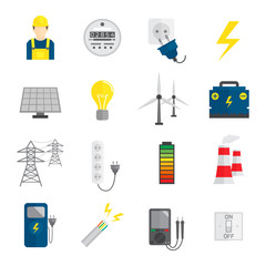 Sticker - Set of Electricity Icons