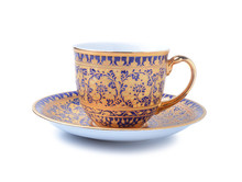 Porcelain Tea Cup On White Background