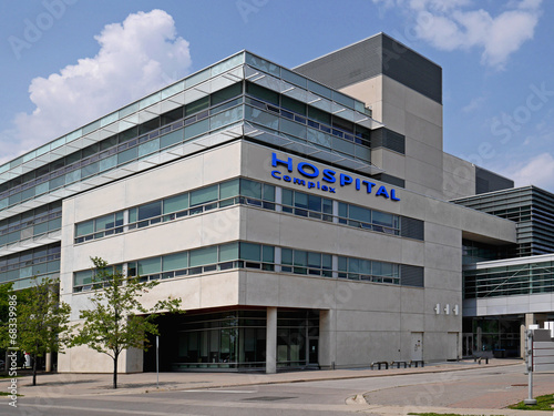 Plakat budynek szpitala
