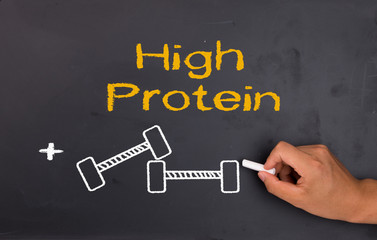 protein and bodybuilding concept