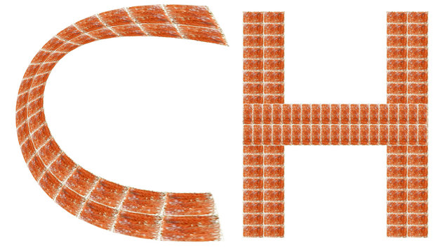 Alphabet made of red brick, Letter CH