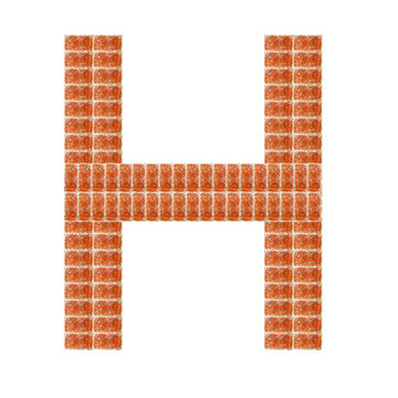 Alphabet made of red brick, Letter H