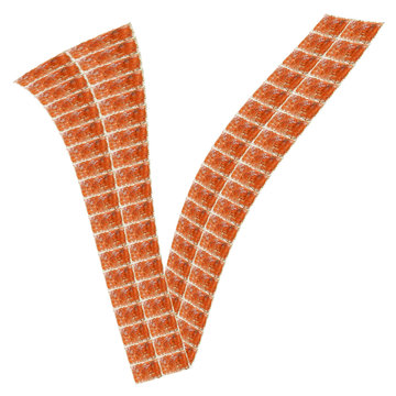 Alphabet made of red brick, Letter V
