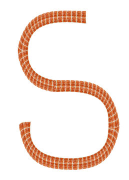 Alphabet made of red brick, Letter S