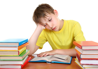 Wall Mural - Tired Schoolboy