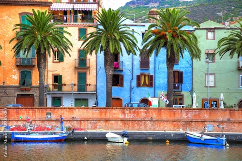 Fotografia  Boats on the river, Bosa, Sardinia