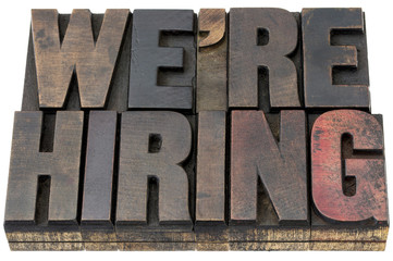 Wall Mural - we are hiring in wood type