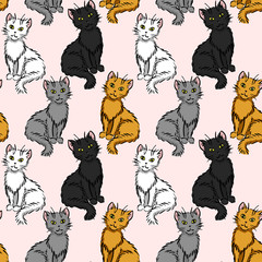 Wall Mural - sitting cats