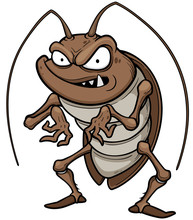 Vector Illustration Of Cartoon Cockroach