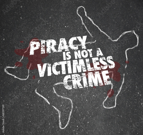 Fotografering Piracy Is Not a Victimless Crime Chalk Outline Copyright Violati