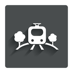 Poster - overground sign icon. metro train symbol.
