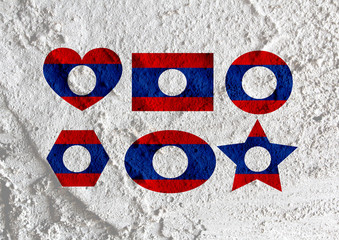 Fototapete - Flag of Laos themes idea design on wall texture background