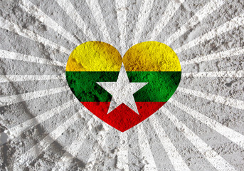 Poster - Union of Myanmar flag or Burma flag themes idea design on wall t
