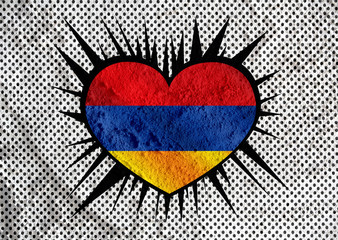 Poster - flag of Armenia themes design idea on wall texture background