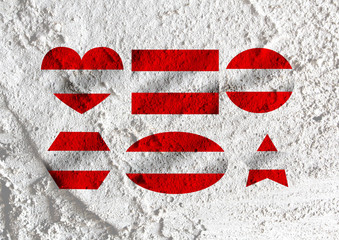 Poster - National flag of Austria themes design idea  on wall texture bac