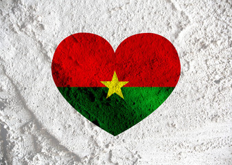 Poster - Burkina Faso flag themes idea design on wall texture background