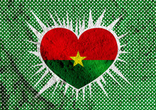 Burkina Faso Flag Themes Idea Design On Wall Texture Background