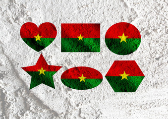 Poster - Burkina Faso flag themes idea design on wall texture background