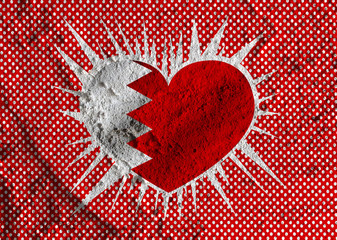 Poster - Bahrain flag themes idea design on wall texture background