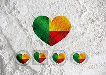 Benin Flag Themes Idea Design  On Wall Texture Background