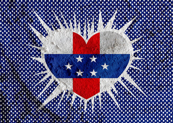 Poster - Netherlands Antilles flag themes idea design  on wall texture ba