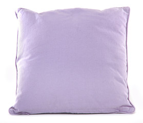 Wall Mural - One purple pillow isolated on white