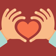 Poster - Vector hands in the form of heart