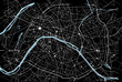 Vector illustration of Paris Map in black and white